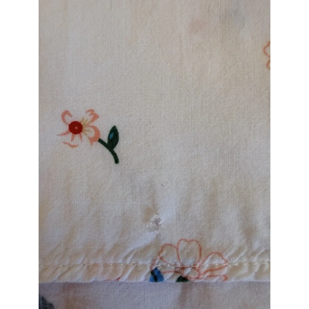 Linda Anderson Women XXL Floral Boho Peasant Blouse White Rayon Embroidered Top - Picture 16 of 16